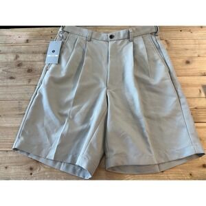 Haggar Cool 18 Performance‎ Shorts Pleated Moisture Wicking 32W